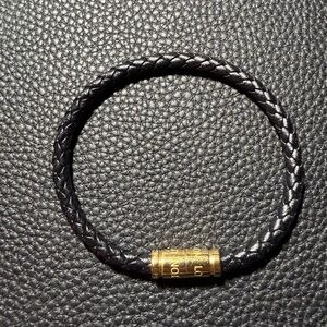 LOUIS VUITTON Men’s Leather Bracelet - Black/Gold